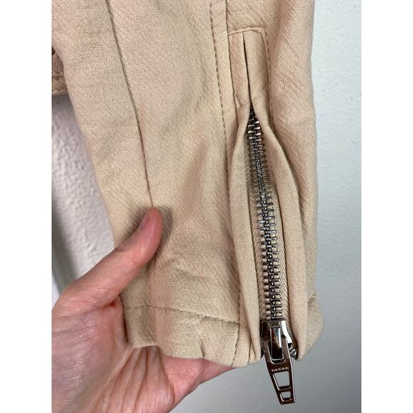BLANKNYC Women's Size S Creamy Beige Textured Cotton Motorcycle Jacket - Picture 5 of 8